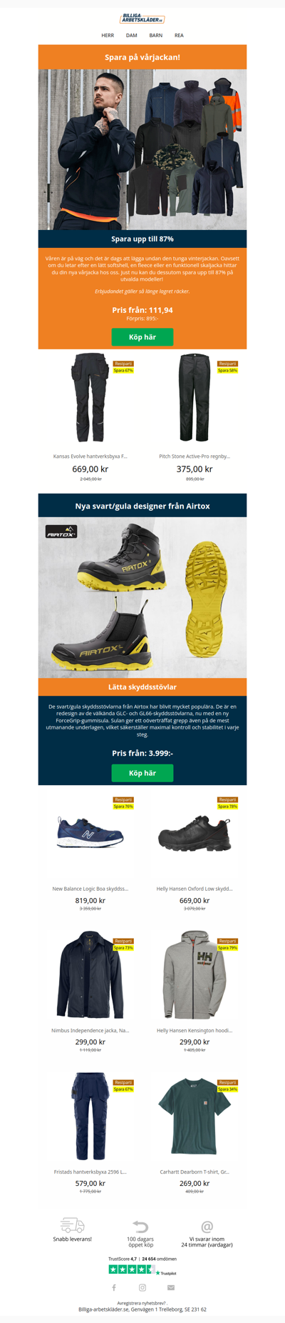 Spara upp till 87% på vårjackan! 🌿