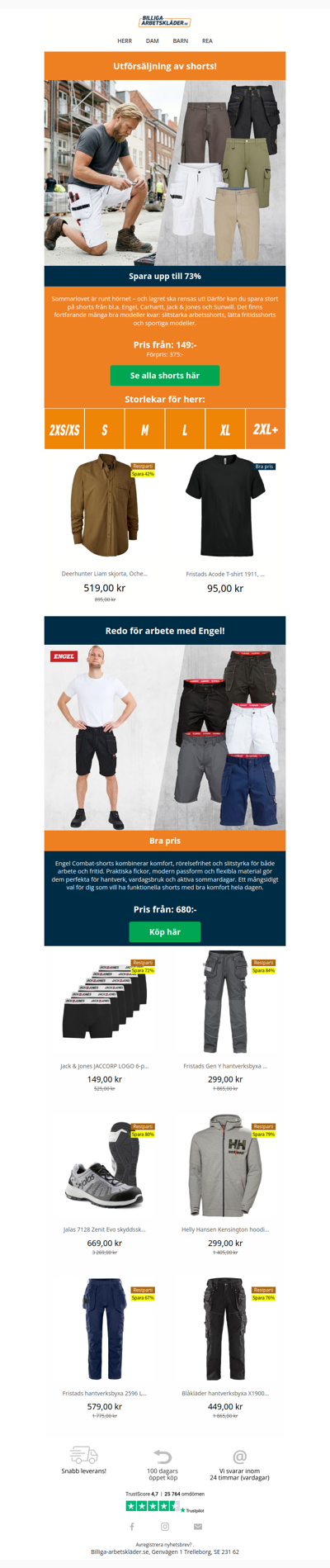 Utförsäljning av shorts – priser från 149:- 🧹