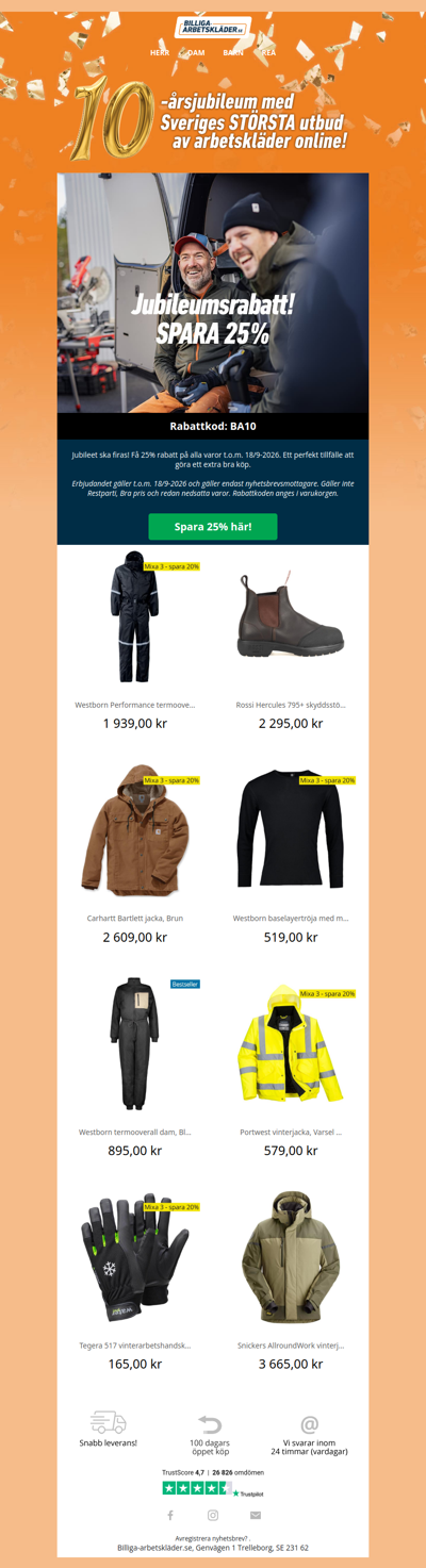 Jubileumsrabatt: Spara 25% 🎊