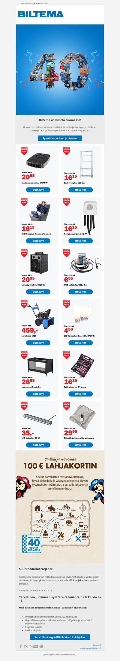 Biltema 40 vuotta Suomessa! 🎉
