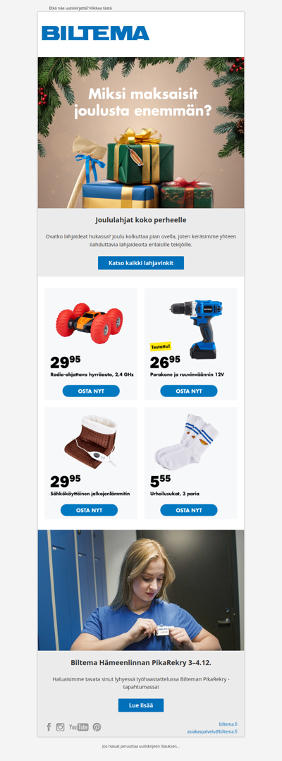 Joululahjat koko perheelle! 💙