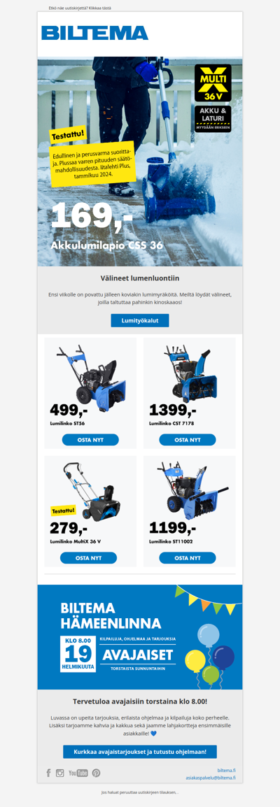 Älä anna lumi-infernon yllättää! 🌨