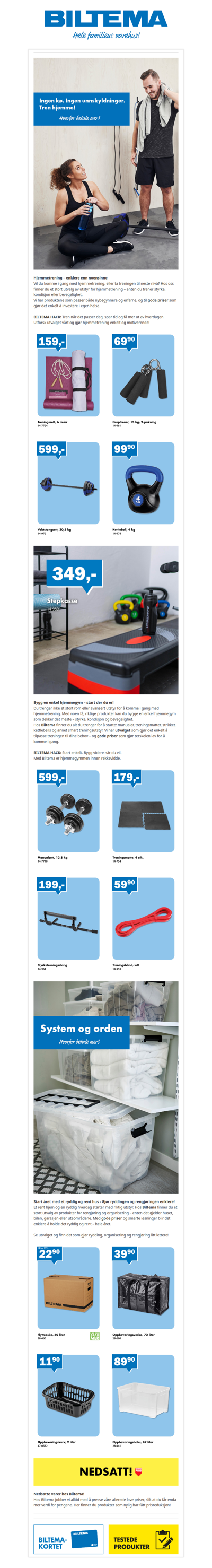 Hjemmetrening. Vi heier på deg!