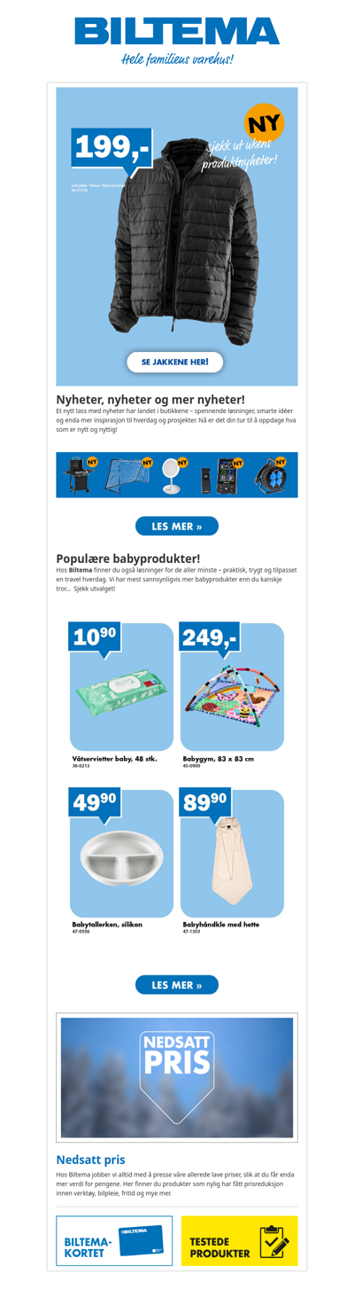 Nyheter fra Biltema!