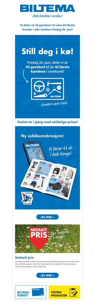 Vi deler ut gavekort på 100,-!