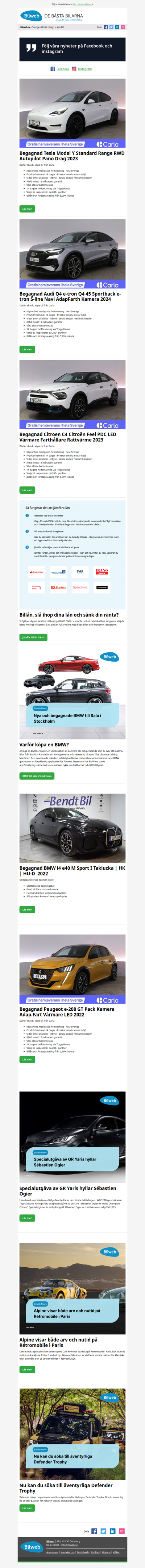 Begagnade Tesla, BMW i4, Audi Q4 e-tron I Varför äga en BMW? I Jämför Billån I Specialutgåva av GR Yaris