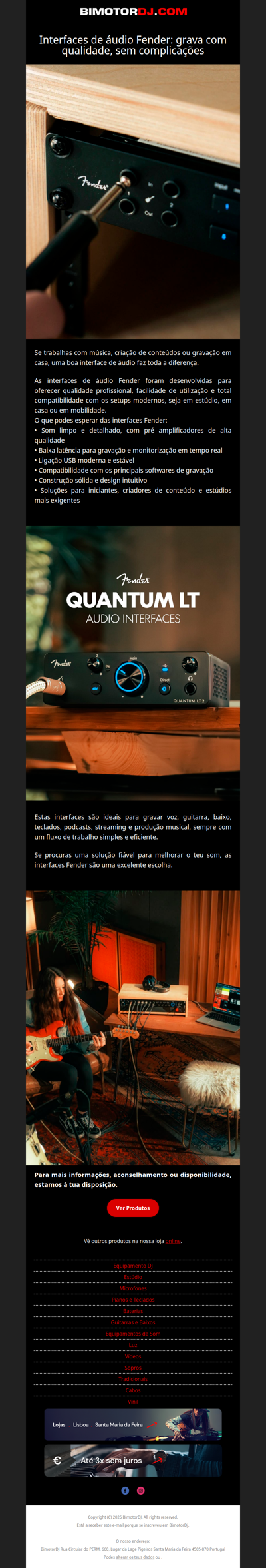 🎧 Interfaces de áudio Fender: grava com qualidade, sem complicações
