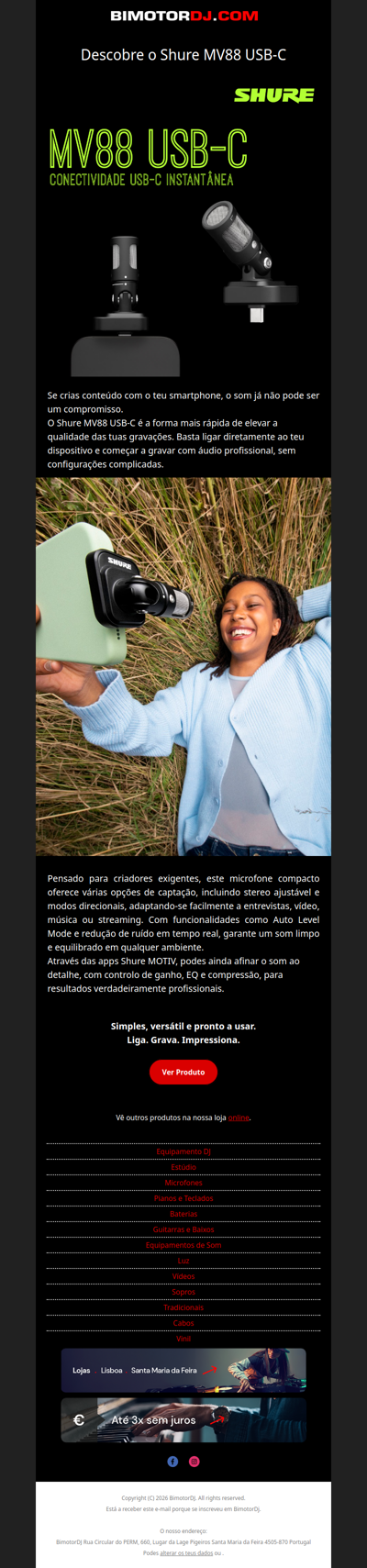 Som profissional, direto do teu smartphone