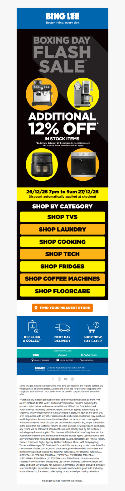 Surprise! Take An Additional 12% Off* In-Stock Items!!