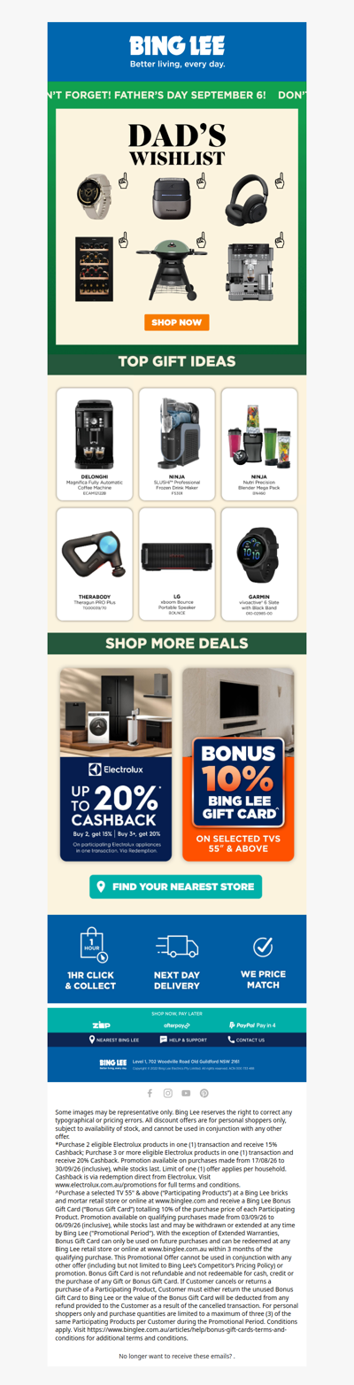 Last chance to be Dad's favourite!