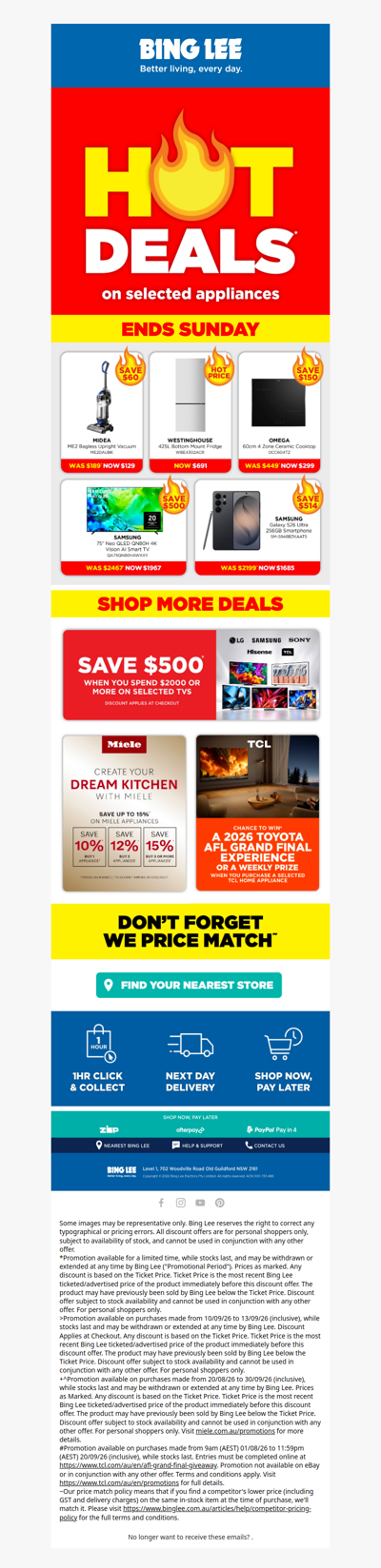 Hot Deals* on selected appliances 🔥