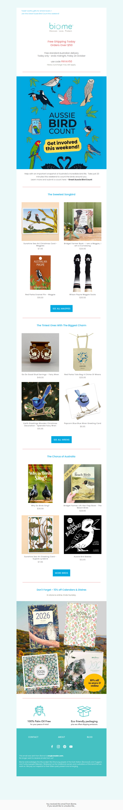 It's FREE ship Friday 🦜 + We're all a tweet about Aussie birds