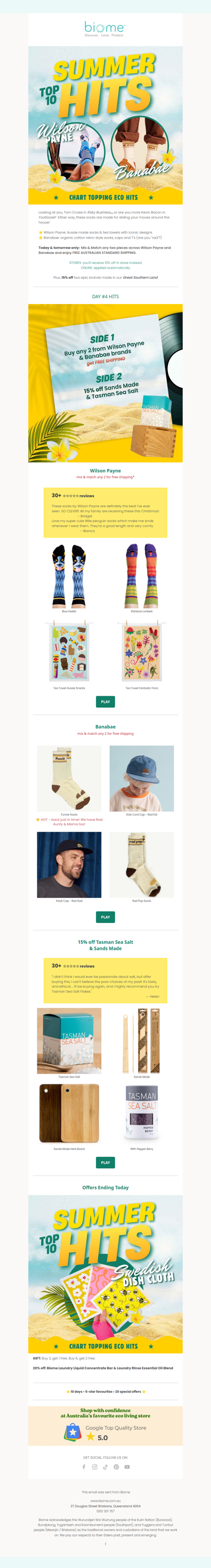 DAY #4: FREE SHIPPING with two rad brands + 15% off Down Under made