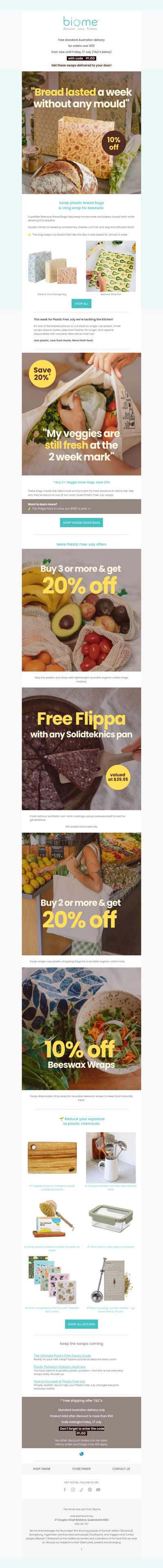 Love Free Shipping? 🌿 It's here for your Plastic Free July pledges!
