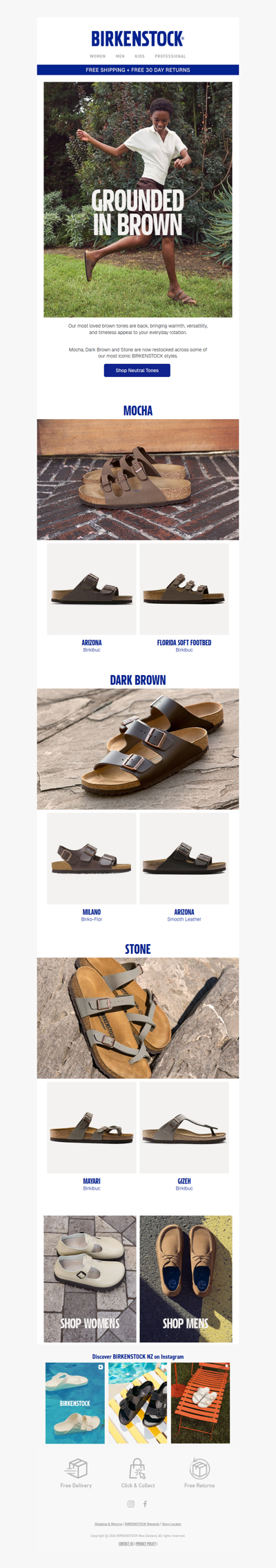 Walk naturally in rich, grounded tones