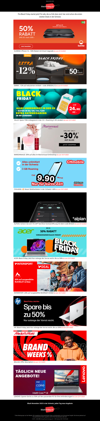 🇨🇭 Black November startet, erste Deals jetzt