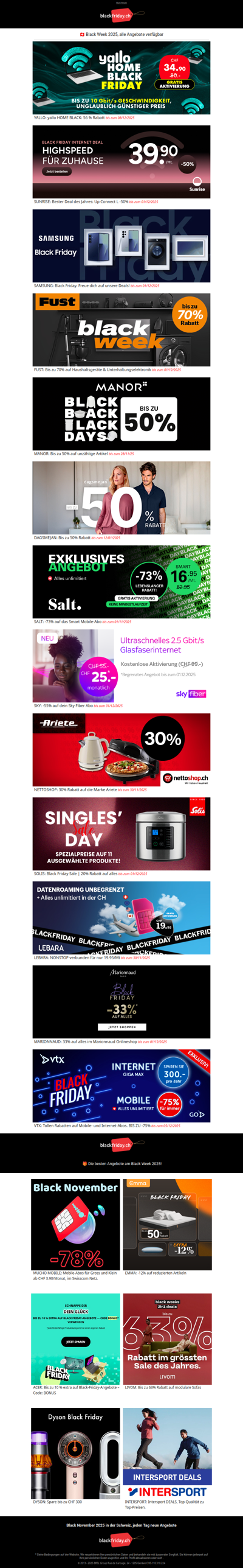 🇨🇭 Black Week 2025, alle Angebote verfügbar