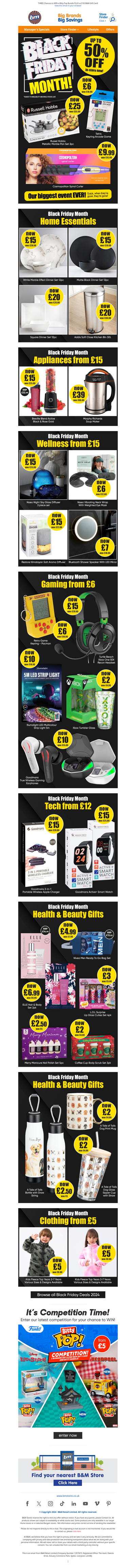 Black Friday Month has Landed at B&M!