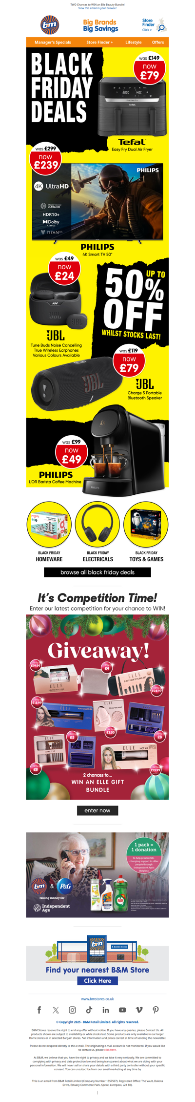 Black Friday starts now with up to 50% off Electricals!