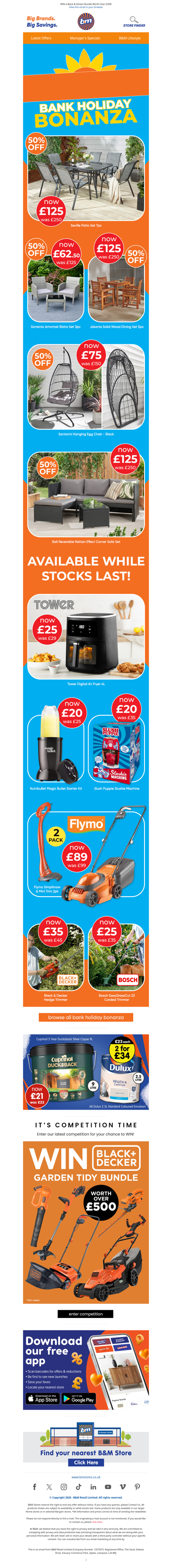 B&M’s Bank Holiday Bonanza Starts Now: Up to 50% Off!