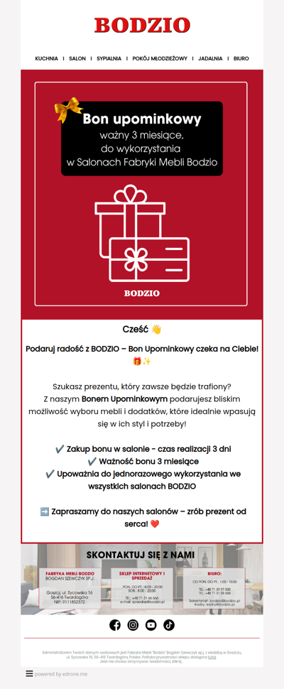 🎁 Podaruj radość z Bonem Upominkowym od Bodzio! 🎉