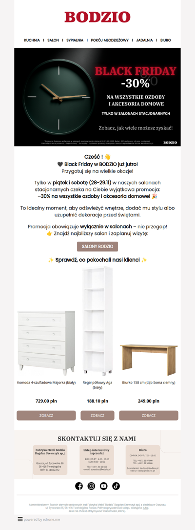 Cześć ! Już jutro Black Friday w BODZIO! 🖤 Przygotuj się na wyjątkowe okazje!