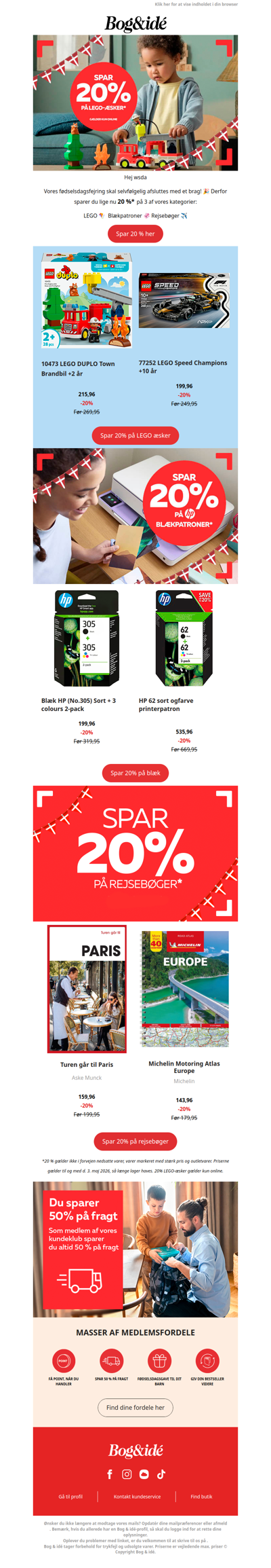 📣 Spar 20 % på udvalgte kategorier! 📣