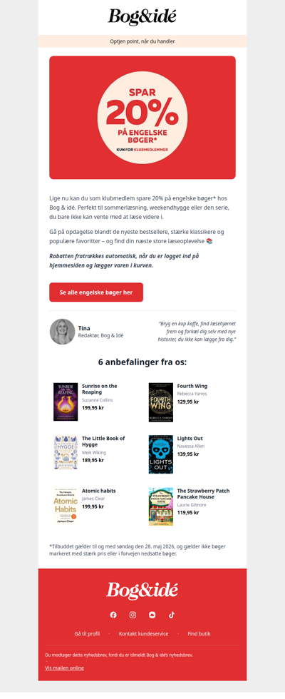 Spar 20% på engelske bøger 📚