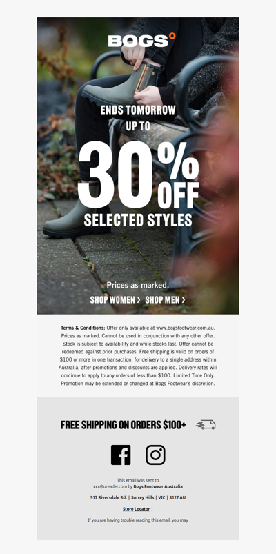 Ends Tomorrow | Up To 30% Off Selected Styles