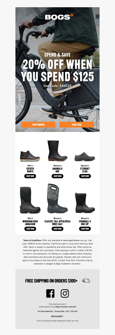 20% Off When You Spend $125 Continues