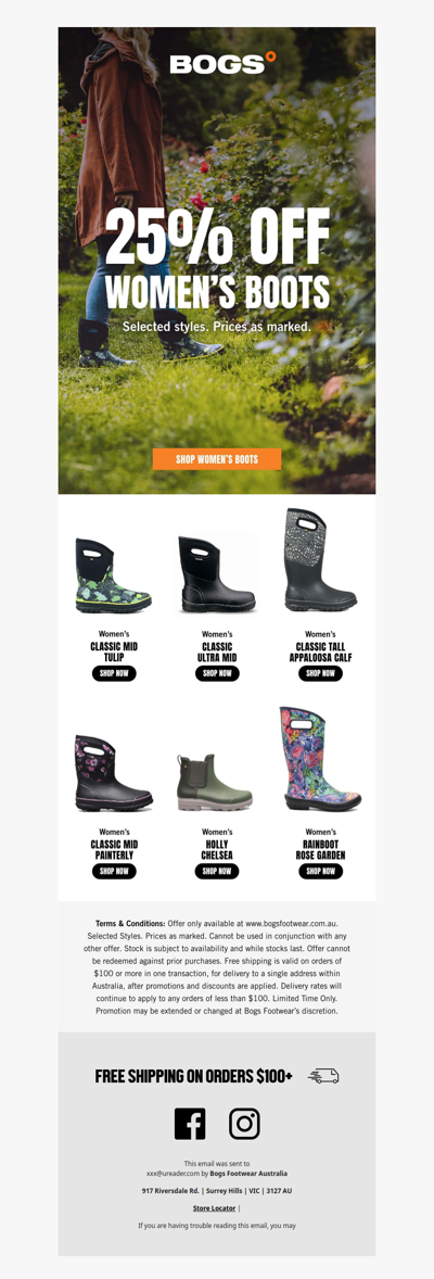 Starts Now | 25% Off Women's Boots