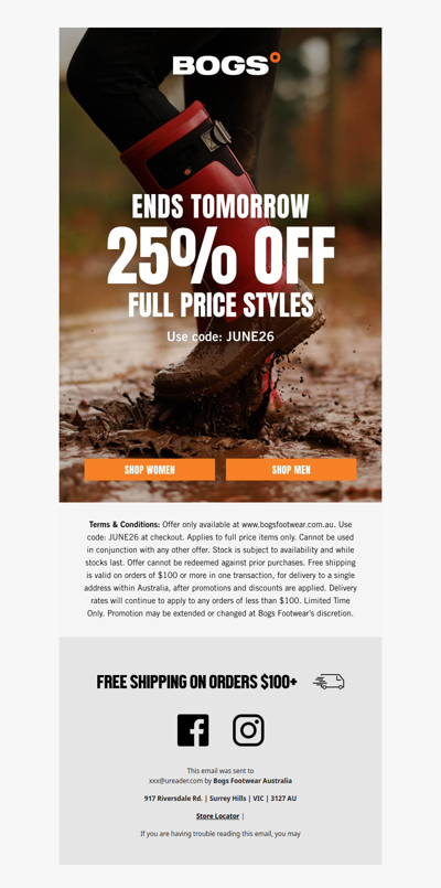 Ends Tomorrow | 25% Off Full Price