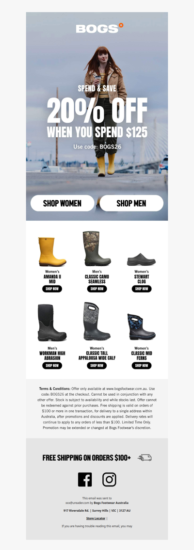 20% Off When You Spend $125