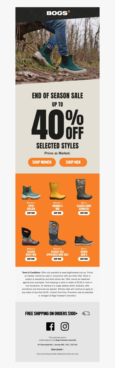 Starts Now | End of Season Sale