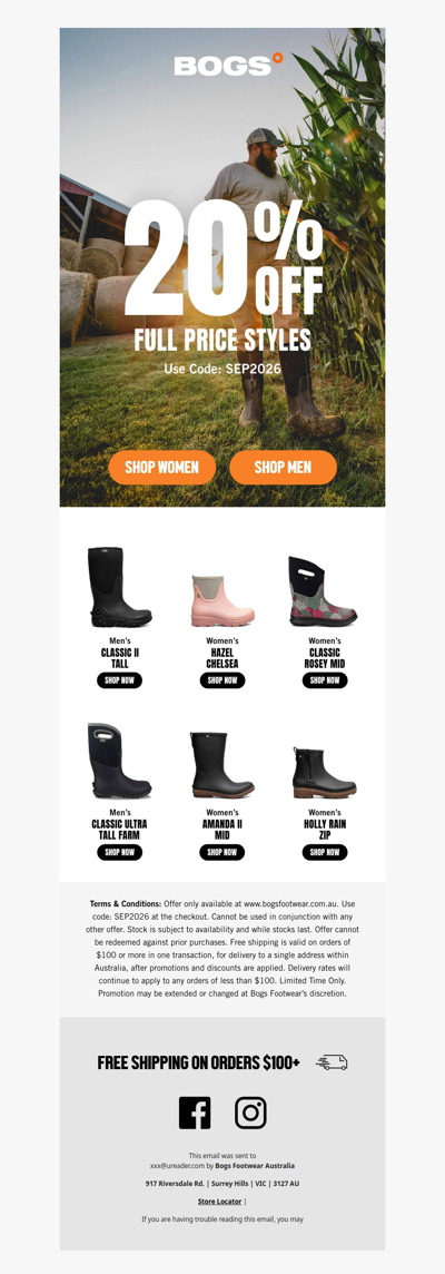 20% Off Full Price Continues