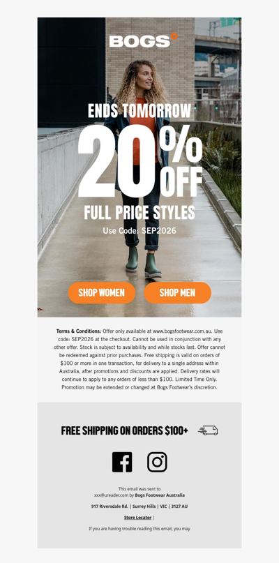 Sale Ends Tomorrow