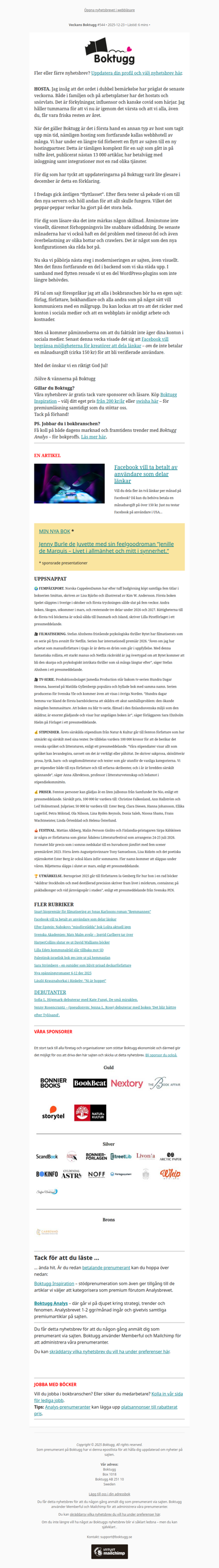 🎅 Ho ho … hosta (Nyhetsbrev #544)