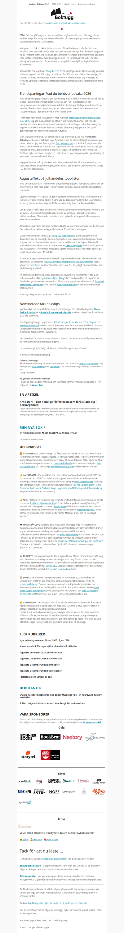 📚 Välkommen till 2026 (Nyhetsbrev #545)