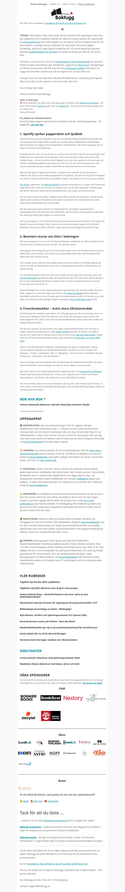 🎧 Spotify och pappersboken (Nyhetsbrev #547)