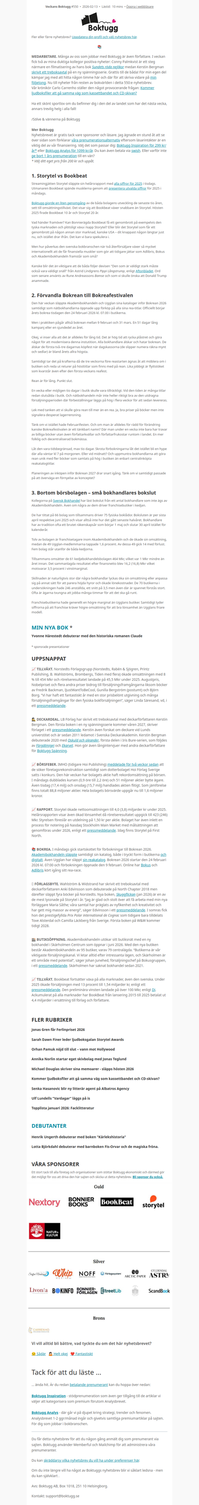 🎡 Bokreafestivalen (Nyhetsbrev #550)
