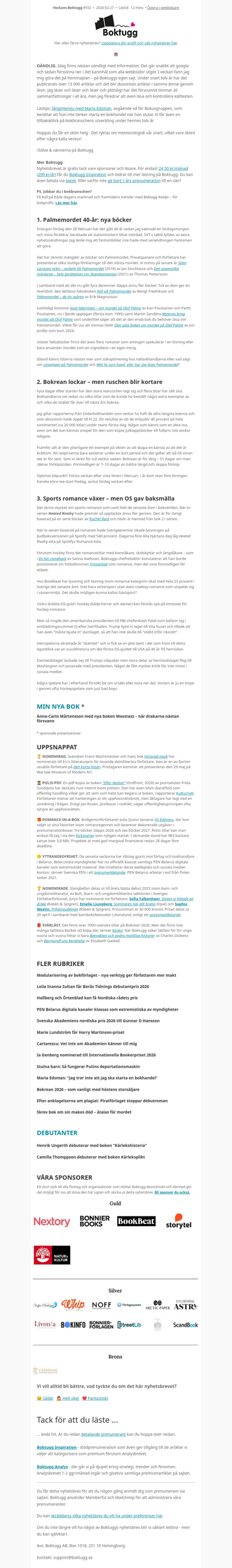 🏒 Palme och hockey (Nyhetsbrev #552)