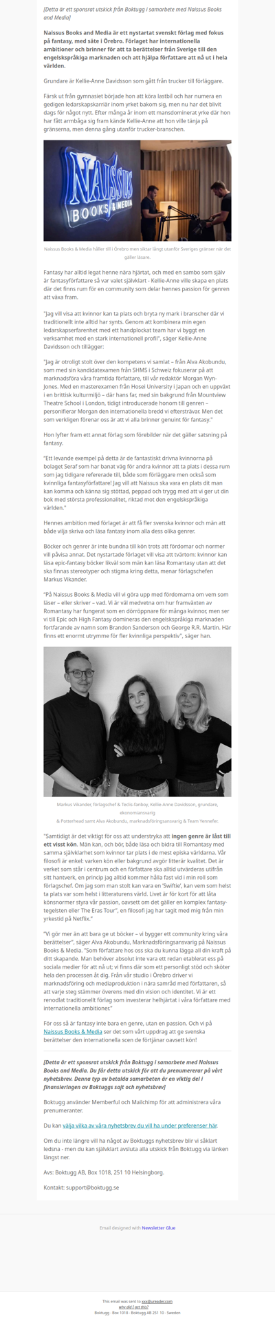 Örebroförlaget Naissus vill se fler kvinnor inom fantasyn (Sponsrat utskick)