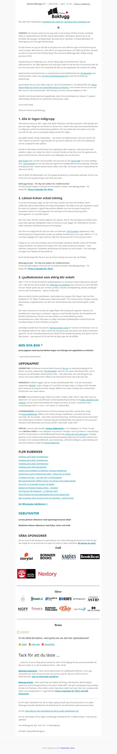 ✍🏼 Skriv för EN läsare (Nyhetsbrev #561)