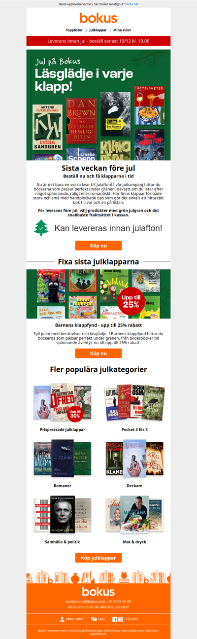 En vecka kvar till jul – få hem klapparna i tid