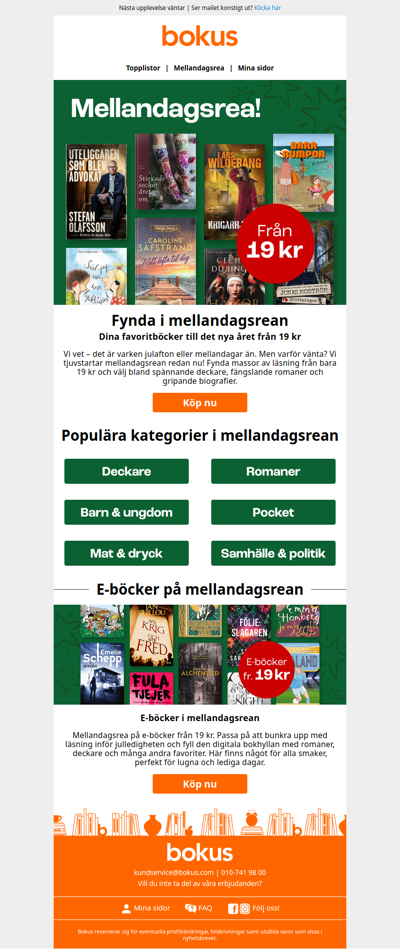 Mellandagsrean startar nu – böcker från 19 kr
