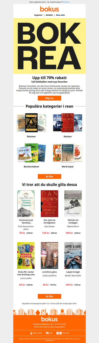 Bokrean fortsätter – upp till 70% rabatt