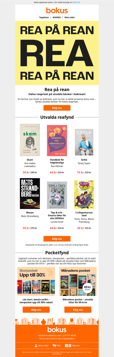 Rea på rean – halva reapriset på utvalda böcker