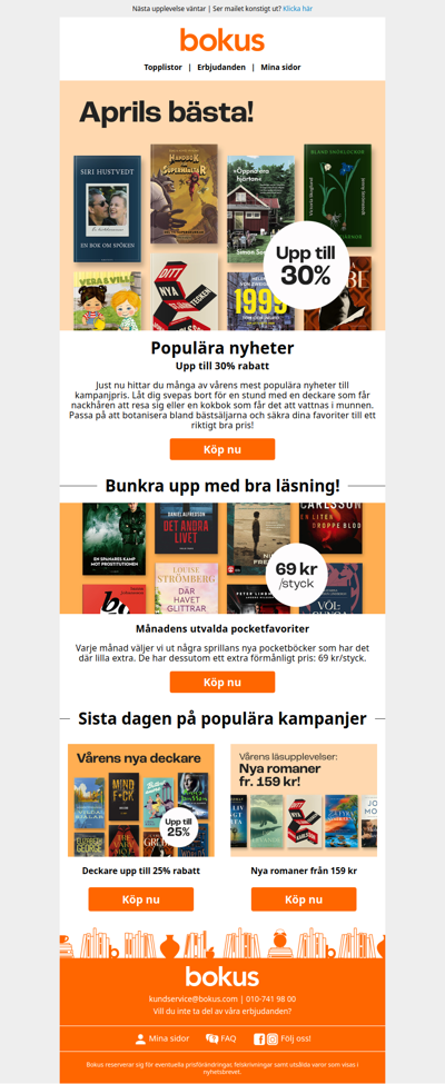 Populära nyheter upp till 30% rabatt