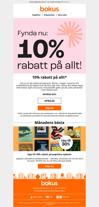 10% rabatt på allt