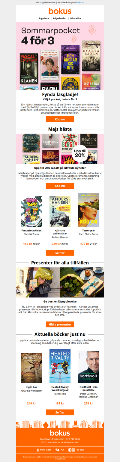 4 för 3 på pocket – passa på!